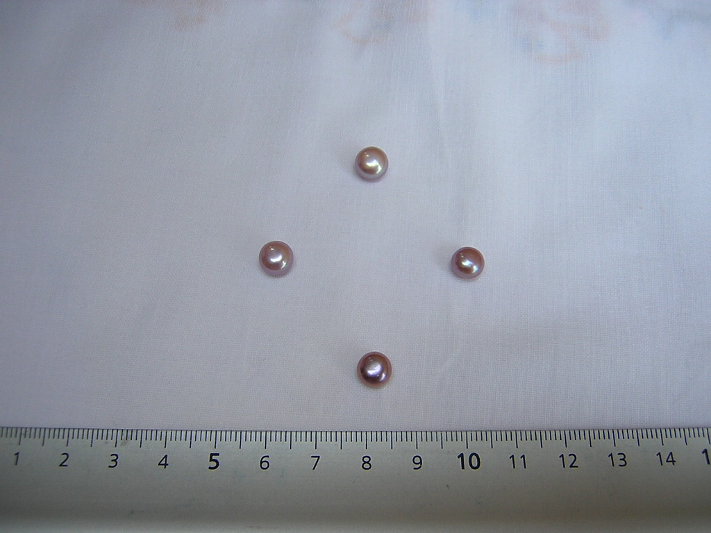 7-8mm button shaped grade AA natural purple pearl
