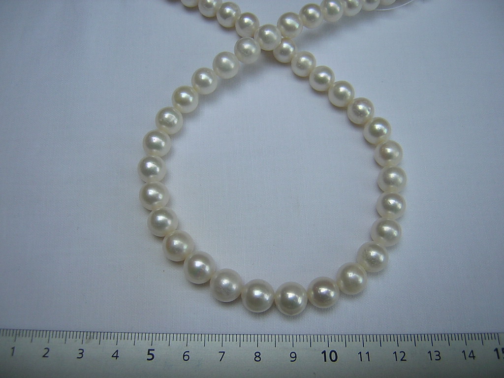9mm grade A round white pearl